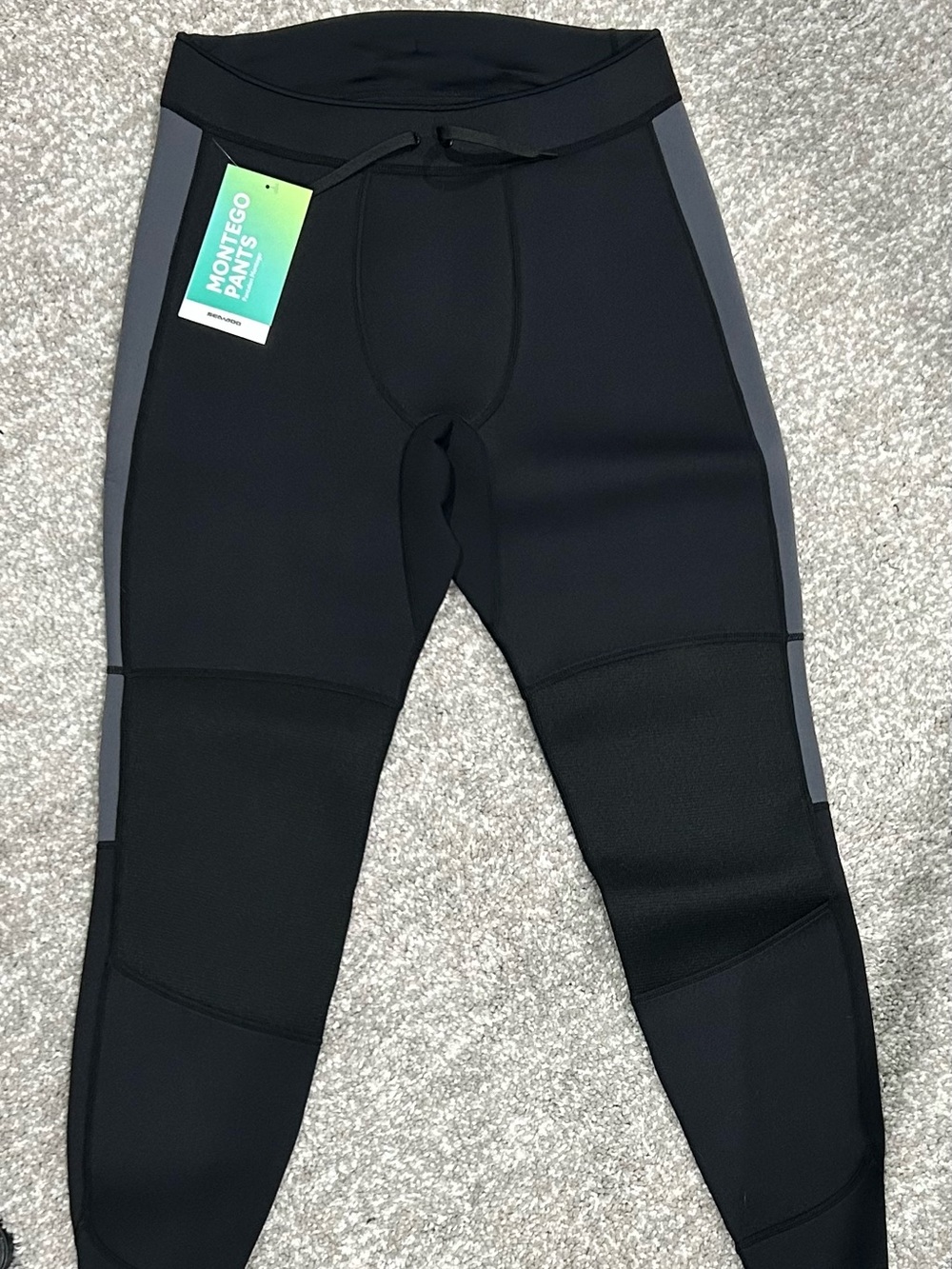 Sea-Doo Montego Wetsuit Pants Black Active Leggings with Gray Side Panels